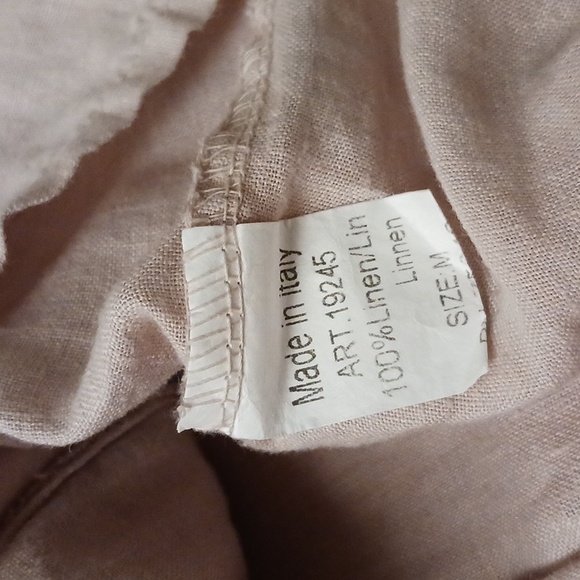 LUNGO L'ARNO Linen Beige Button Down  Top Size M - Picture 10 of 11